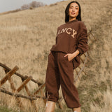 Fancy Oversized Fleece Mockneck - Desert Sand Brown