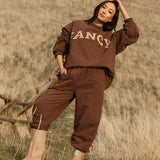 Fancy Oversized Fleece Mockneck - Desert Sand Brown