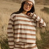 Fancy Button Striped Shorts - Desert Sand Brown