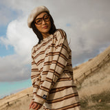 Fancy Striped Long Sleeve Top - Desert Sand Brown