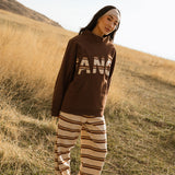 Fancy Striped Button Pants- Desert Sand Brown