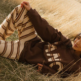 Fancy Striped Button Pants- Desert Sand Brown