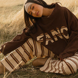 Fancy Striped Button Pants- Desert Sand Brown