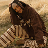 Fancy Striped Button Pants- Desert Sand Brown