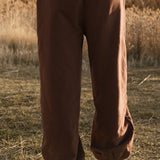 Fancy Fleece Cuffed Leg Sweatpants - Desert Sand Brown