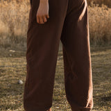 Fancy Fleece Cuffed Leg Sweatpants - Desert Sand Brown