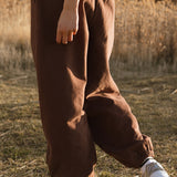 Fancy Oversized Fleece PocketCloud Striped Mockneck - Desert Sand Brown